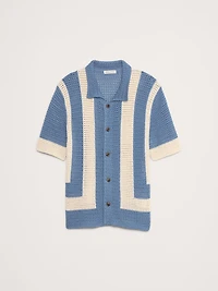 Crochet Cotton Resort Shirt