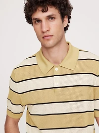 Superfine Cotton Mesh Sweater Polo