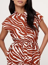Cotton Poplin Wide-Leg Cropped Jumpsuit
