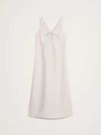 Linen Keyhole Midi Dress