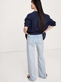 The Icon Classic Mid-Rise Wide-Leg Split-Hem Jean