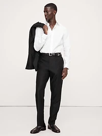 Slim-Fit Cotton Poplin Tuxedo Shirt with Spread Collar