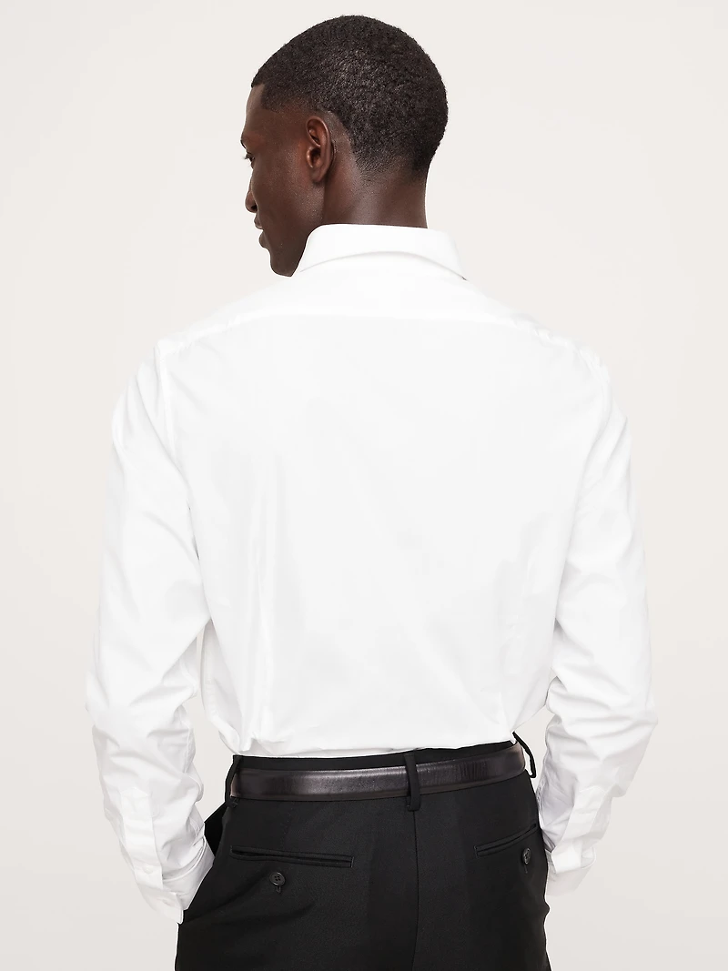 Slim-Fit Cotton Poplin Tuxedo Shirt with Spread Collar