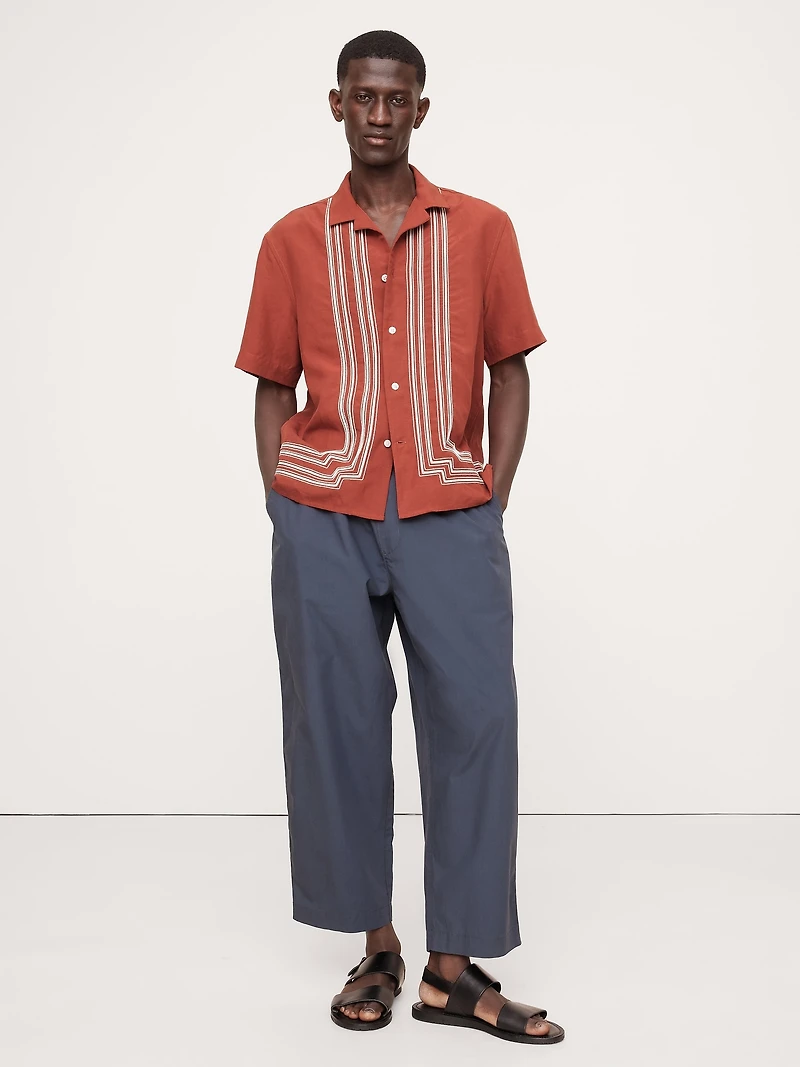 Embroidered Tencel™-Linen Resort Shirt