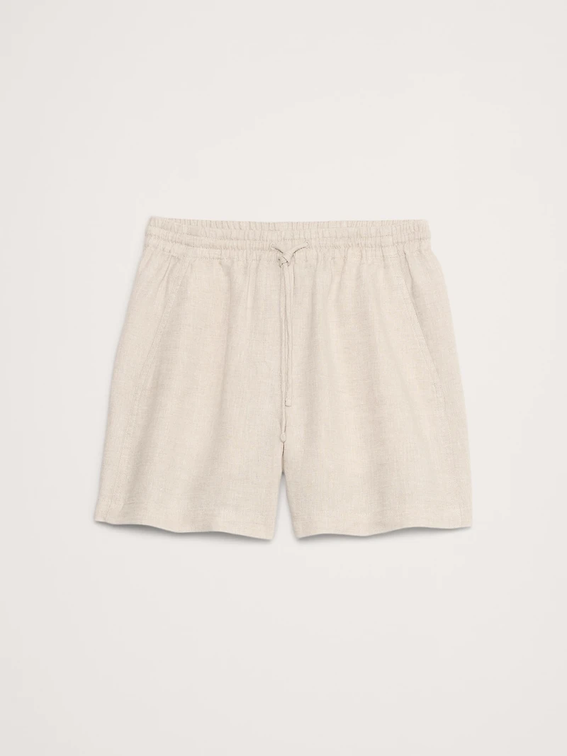 Linen Pull-On 4" Short
