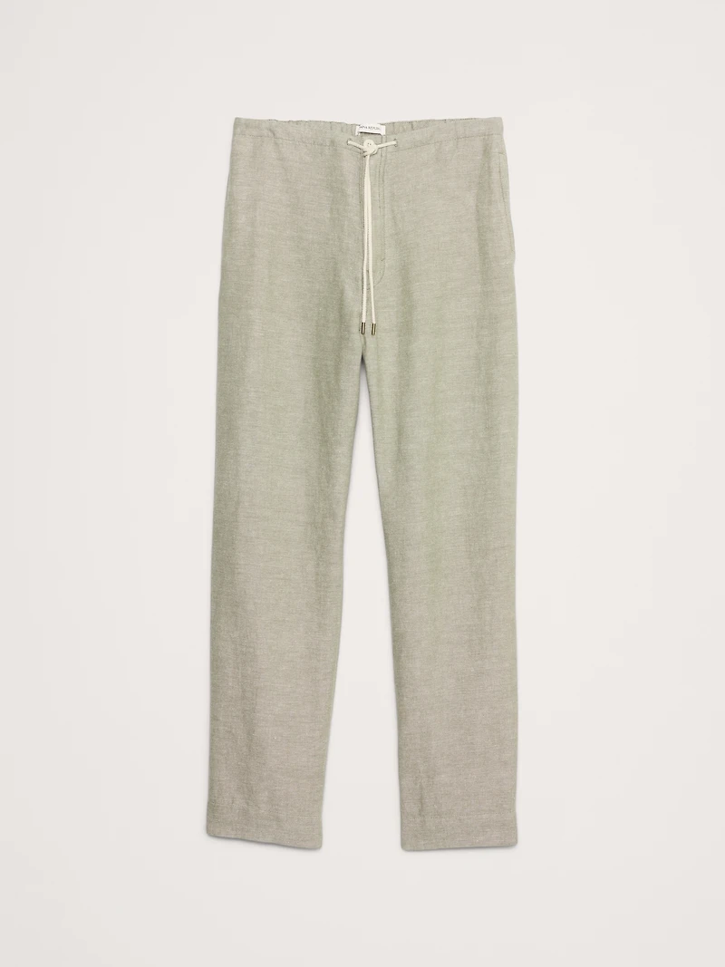 Relaxed Linen-Cotton Pull-On Beach Pant