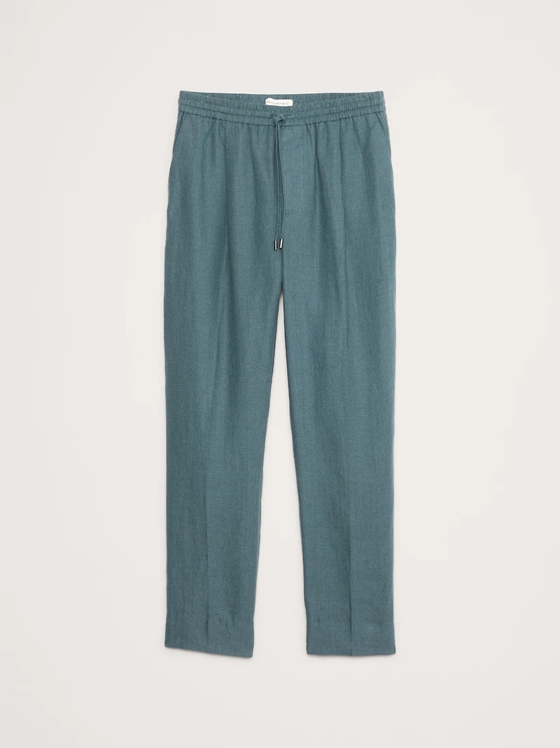 Straight Linen Pull-On Pant