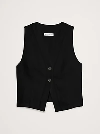 Lace-Trim Linen Vest