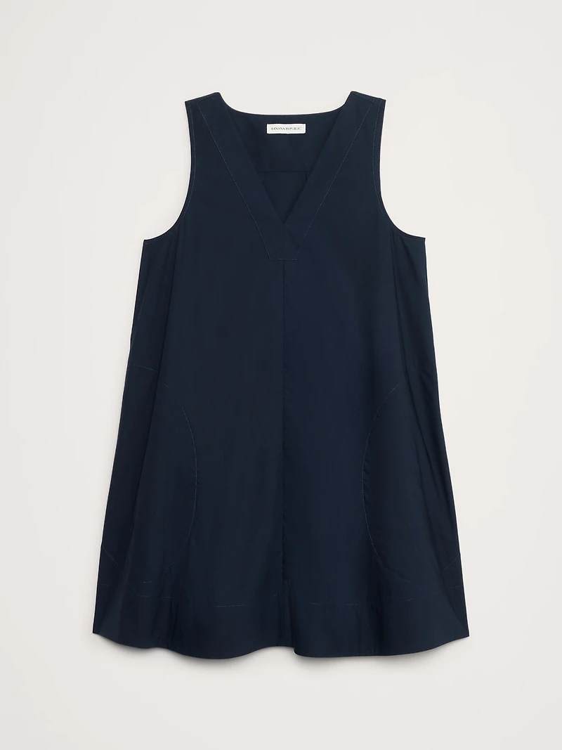 Cotton Poplin Swing Mini Dress
