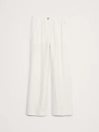 Wide-Leg Linen Pull-On Pant