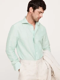 Slim-Fit Linen-Cotton Dress Shirt
