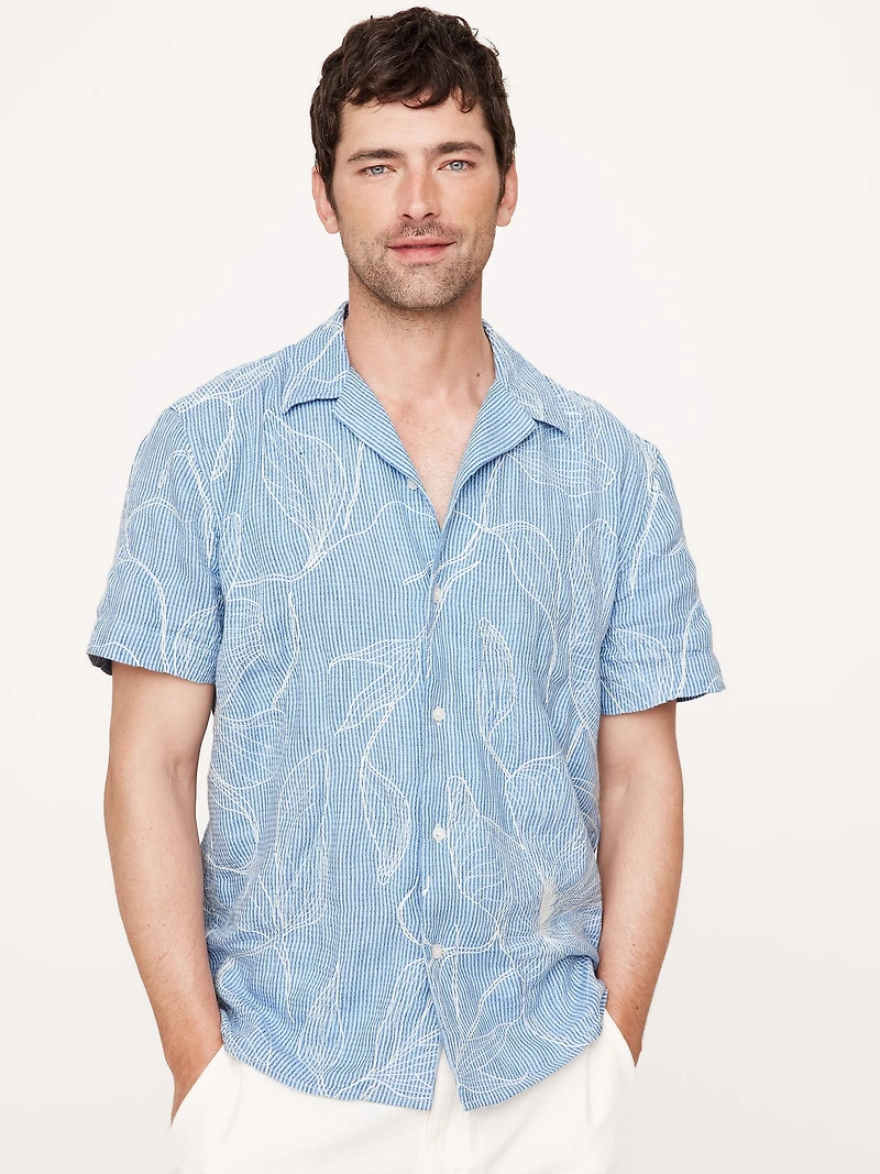 Standard-Fit Embroidered Resort Shirt