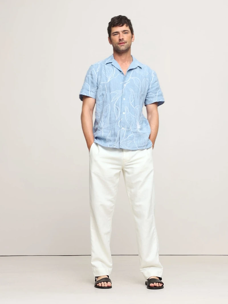 Standard-Fit Embroidered Resort Shirt