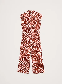 Cotton Poplin Wide-Leg Cropped Jumpsuit