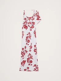 Stretch-Crepe Asymmetrical Open-Back Maxi Dress