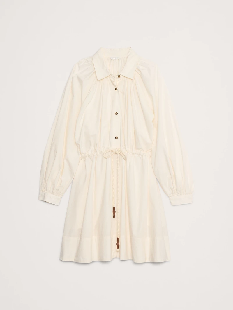 Cotton Poplin Mini Shirtdress