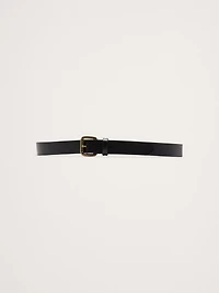 LEATHER BELT WITH ROLLER BUCKLE