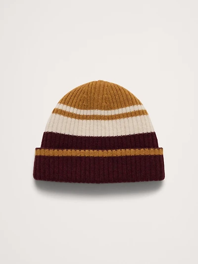 Striped Italian Wool-Blend Beanie