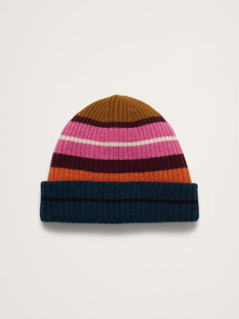 Striped Italian Wool-Blend Beanie