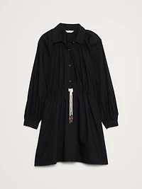 Cotton Poplin Mini Shirtdress