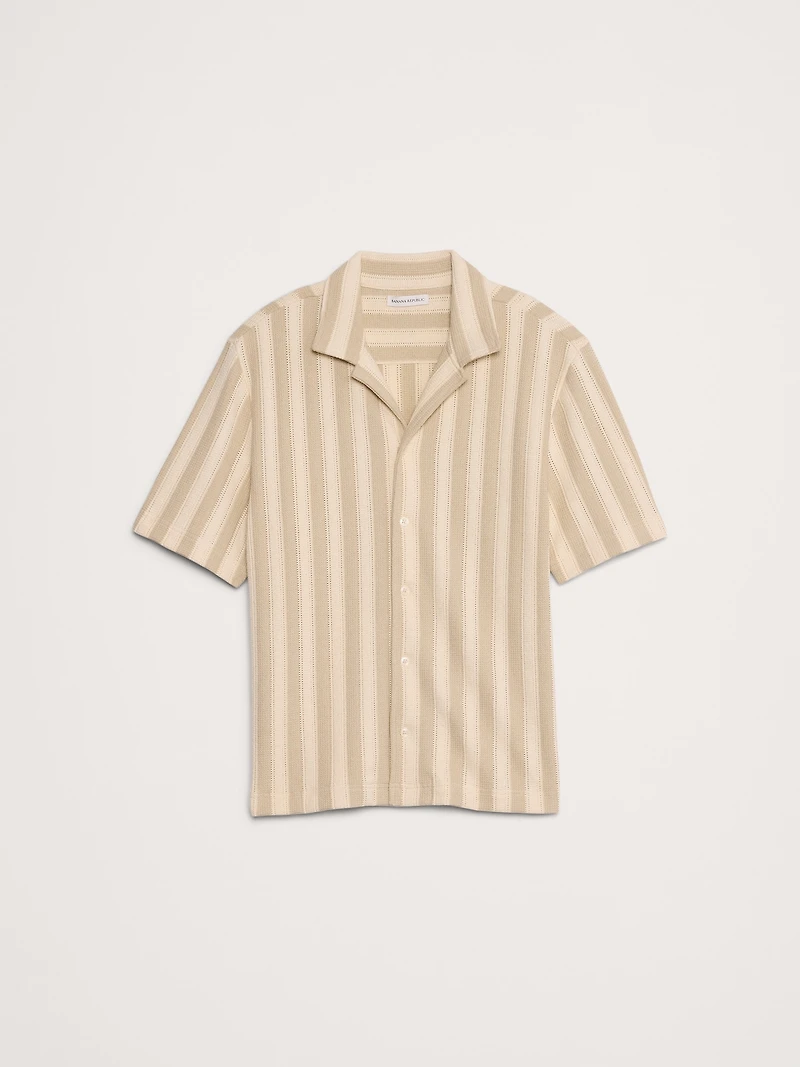 Pointelle Stripe Resort Shirt