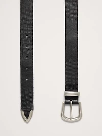 EMBOSSED LEATHER WESTERN BELT