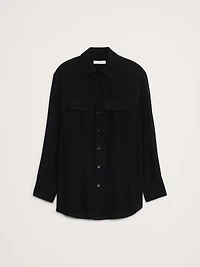 Oversized Matte Silk Utility Shirt