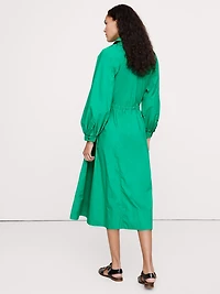 Cotton Poplin Midi Shirtdress
