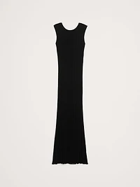 SCULPTED RIBBED BACKLESS MAXI DRESS