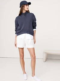 FRENCH TERRY MOCK-NECK SWEATSHIRT