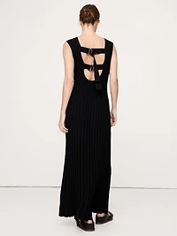 SCULPTED RIBBED BACKLESS MAXI DRESS