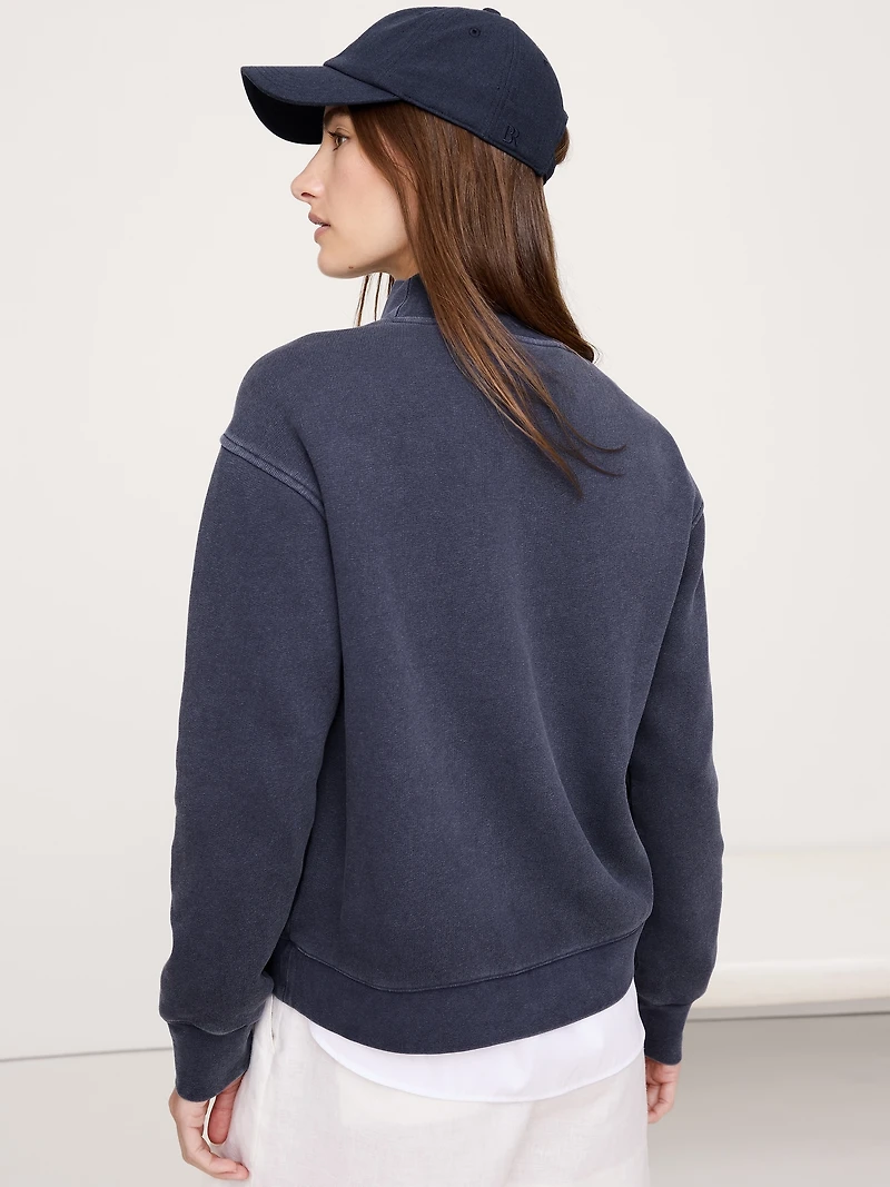 FRENCH TERRY MOCK-NECK SWEATSHIRT