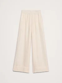 High-Rise Wide-Leg Linen Pull-On Ankle Pant