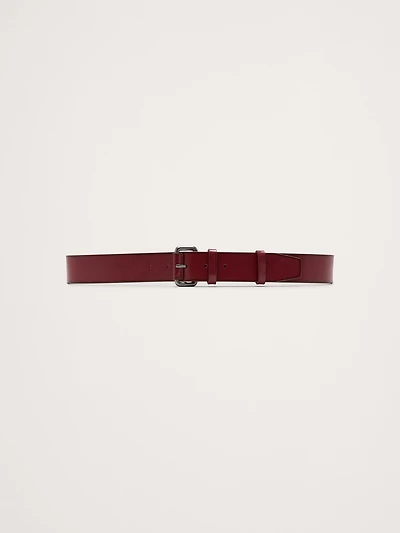 Leather Belt with Covered Roller Buckle