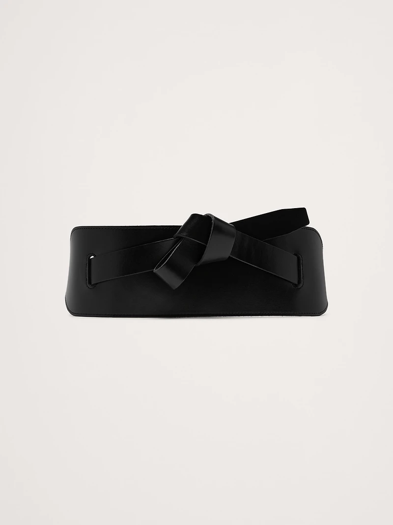 Knotted Leather Corset Belt