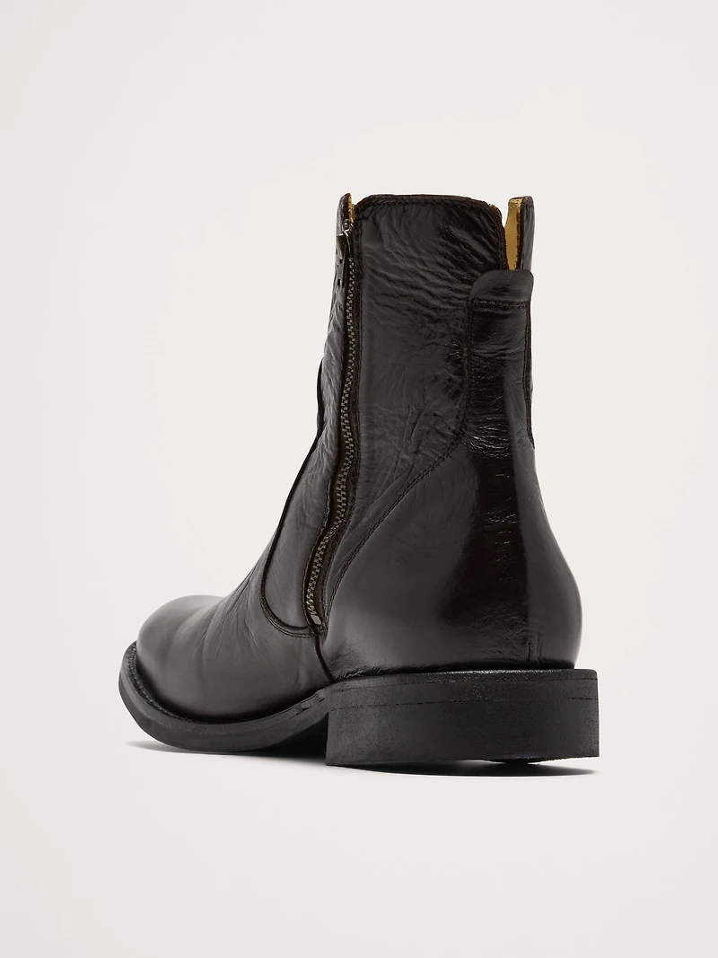 Leather Double-Zip Boot