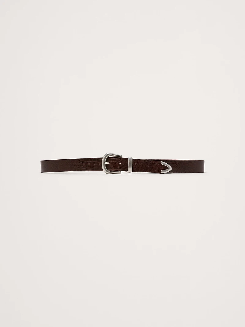 EMBOSSED LEATHER WESTERN BELT