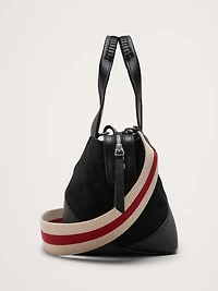 Leather & Suede Mini Zip Tote