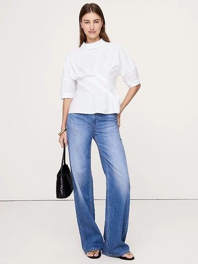 Cotton Poplin Twisted Top