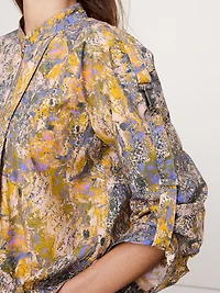Cotton Poplin Zip Popover Top