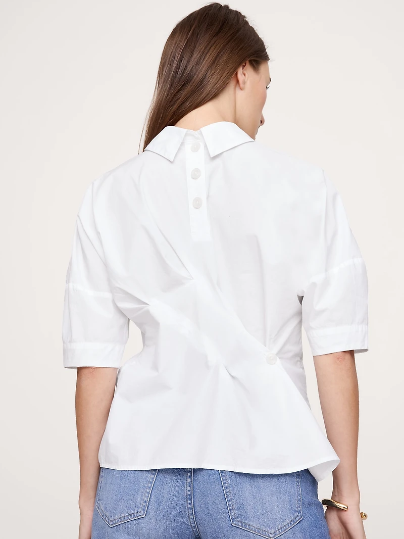 Cotton Poplin Twisted Top