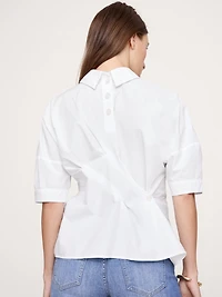 Cotton Poplin Twisted Top