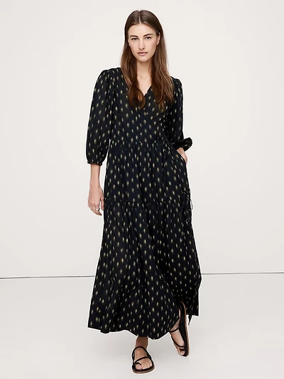 Cotton Wrap Maxi Dress