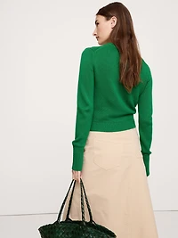 Cotton-Silk Crew-Neck Sweater