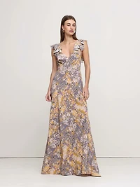 Matte Silk Open-Back Maxi Dress