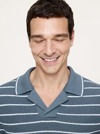 Texture Stripe Cotton Polo