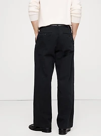 LOOSE LIGHTWEIGHT COTTON PLEATED CHINO