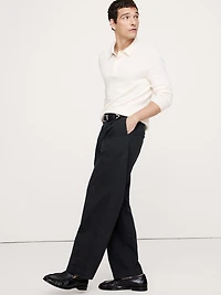 LOOSE LIGHTWEIGHT COTTON PLEATED CHINO
