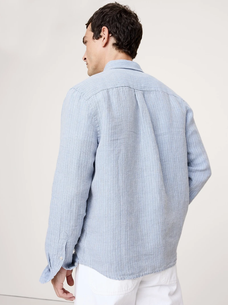 TEXTURED SHIRT WITH LINEN