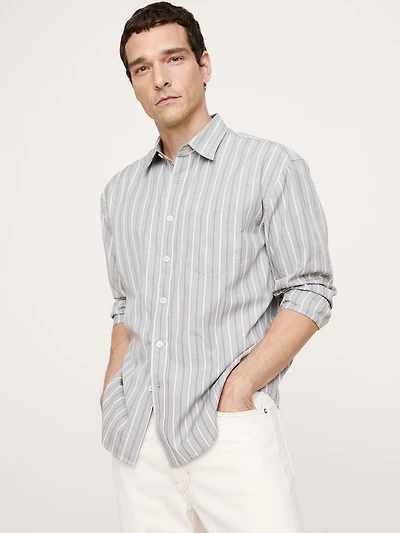 RELAXED-FIT WASHED COTTON POPLIN SHIRT